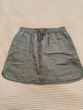 Madewell Olive Drawstring Mini Skirt